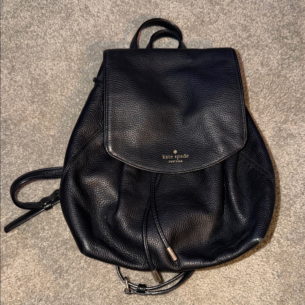 Kate Spade Black Drawstring Backpack